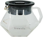 Brewista 300ml/10oz X Series Glass Coffee Carafe, Small Pour Over Glass Pot Server, 1-2 Cups, Polygonal Design for Improved Flavor, Heat Resistant Odorless Glass Pitcher by Brewista