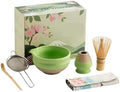 Matcha Set 6PCS Ceramic Bowl Bamboo Whisk Teaspoon Essential Tea Making Accessories(6pcs green) by Unknown