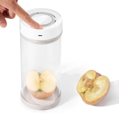 Minidiva Smart Vacuum Container, Automatic Electric Airtight Glass Jar for Food Coffee Storage Meal Prep (White-1350ml-1) by Minidiva