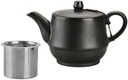 Rural Style Ceramic Teapot with Stainless Steel Infuser 16 OZ Black - Image 2