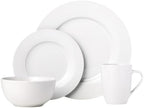 Amazon Basics 16-Piece Porcelain Dinnerware Set, Microwave and Dishwasher Safe, Service for 4, Plates, Bowls and Mugs, White - Image 2