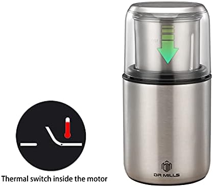 DR MILLS DM-7452 Electric Coffee Grinder,Spice Grinder Electric and Chopper,Detachable Cup, Diswash Free, Blade & Cup Made with SUS304 Stainless Steel - Image 4