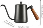 Gooseneck Pour Over Coffee Kettle Made Of Stainless Steel With Smooth Painted Finish Cylindrical Shape Narrow Curved Spout Ergonomic Handle Interior - Image 2