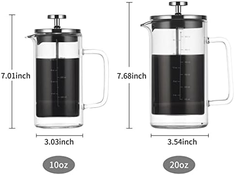 Decdeal Double Walled French Coffee Maker Borosilicate Glass Coffee Pot - Image 7