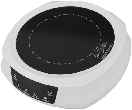 Electric Mini Stove, Portable 800W Hot Plate Electric Ceramic Stove for Boiling Water Making Tea Coffee (White) - Image 4