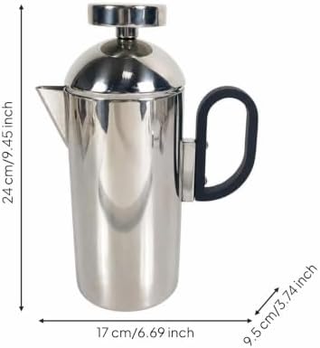Coffee Pouring Kettle Stainless Steel Coffee Pot Carafe Pitcher Teapot With Built In Strainer Rustproof Polished Finish Drip Spout Secure Lid Comfortable Handle suitable for home coffee station - Image 3