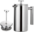 Double Walled Stainless Steel French Press Coffee Pot by Unknown