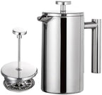 Double Walled Stainless Steel French Press Coffee Pot by Unknown