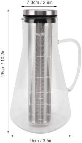 Yosoo Health Gear Cold Brew Iced Coffee Maker Airtight Coffee Pitcher with Scale, 1.6L Iced Tea Maker with Spout, Stainless Steel Filter Temperature Proof Ergonomic Handle Iced Coffee Maker - Image 7