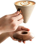 Dos & Nueve, 250ml Vintage Terracotta Coffee Cup, Cone-shaped Coffee Cup, UFO-shaped base, Triangle Handle Design, Cuffee Mug by Unknown