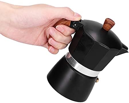 Stovetop Espresso Coffee Maker, Aluminum Alloy Moka Pot for Gas, Classic Italian Moka Pot with Prevent Scalding Handle, Black Espresso Pot Camping Pot 3-6 Espresso Cup (300ml) - Image 7