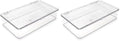 Isaac Jacobs Small Stackable Organizer Bin (10.75” x 6.5” x 2.4”) w Hinged Lid Clear Storage Box Home Office School Fridge Bathroom Kitchen Pantry Container BPAFree Food Safe (Small Clear) (Pack of 2) by IsaacJacobs