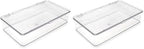 Isaac Jacobs Small Stackable Organizer Bin (10.75” x 6.5” x 2.4”) w Hinged Lid Clear Storage Box Home Office School Fridge Bathroom Kitchen Pantry Container BPAFree Food Safe (Small Clear) (Pack of 2) by IsaacJacobs