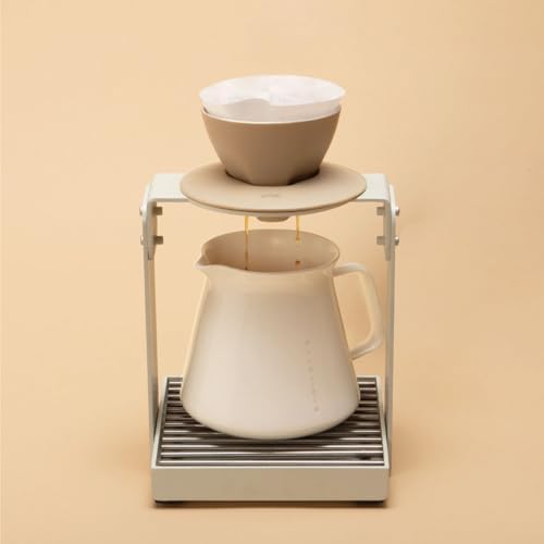 palatti Terra Porcelain Pour Over Coffee Dripper, Ceramic Pour Over Coffee Maker, Adapt to 102 or #2 Trapezoid Cone Filters, Slower Flow Rate, Interchangeable Wall and Base, 1-4 cups - Image 3