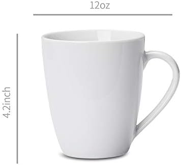 Amazon Basics Porcelain Heat Resistant Coffee Mugs, Microwave and Oven Safe, 12 oz, White, 12 Count - Image 4