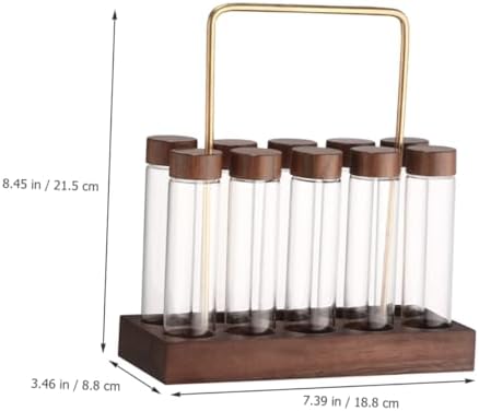 Coffee Bean Storage Tube Glass with Wooden Stand - Image 7