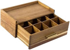 Wood Organizer Chest Space Saving with Multiple Compartments Teabag Holder Storage Drawer for Living Room - Image 6