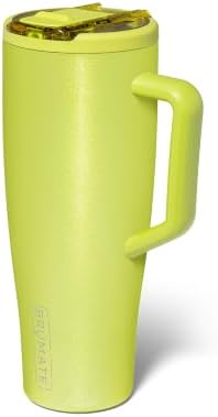 BrüMate Era Flip 40oz Tumbler with 100% Leakproof Covered Straw Lid | Hygienic Covered Straw | Insulated Stainless Steel Water Bottle with Handle | Cup Holder Friendly | BPA-Free (Lemon Lime) - Image 2