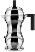 Alessi MDL02/6 B "Pulcina" Stove Top Espresso 6 Cup Coffee Maker in Aluminum Casting Handle And Knob in Pa, Black - Image 4