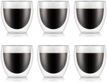 Bodum Pavina 2-1/2-Ounce Double Wall Espresso/Shot Glass, Set of 6 by Bodum