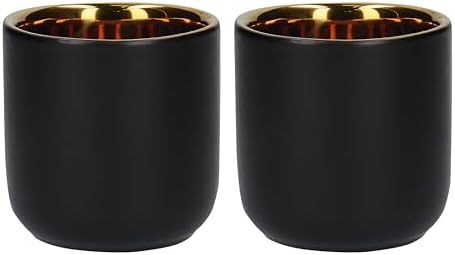 La Cafetière Double Walled Ceramic Espresso Mugs, Set of Two, 70ml, Black, LCDWMUG702PC by La+Cafeti%C3%A8re