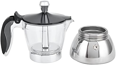 Stovetop Espresso Maker, Stovetop Espresso Moka Pot, 4 Espresso Cup Moka Pot with Transparent Design Stovetop Coffee Maker for Cappuccino Milk - Image 7
