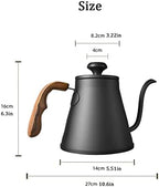 LEIYTFE 1200ML Coffee Kettle with Lid,Stainless Steel Hand Drip Coffee Pot,Tea Pot Gooseneck Kettle Stovetop Stainless Steel Kettle Pour Over for Brewing Tea Coffee (Color : White) - Image 2