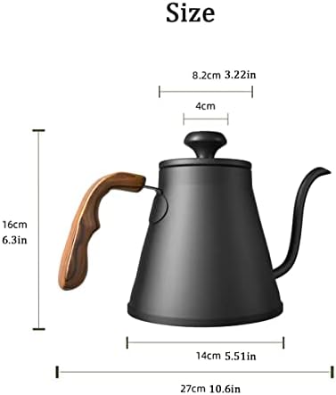 LEIYTFE 1200ML Coffee Kettle with Lid,Stainless Steel Hand Drip Coffee Pot,Tea Pot Gooseneck Kettle Stovetop Stainless Steel Kettle Pour Over for Brewing Tea Coffee (Color : Grey) - Image 2