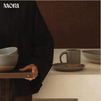 MORA Medium Mugs Set of 4, 16oz Ceramic Pottery Latte Mugs/Coffee Cups - Microwave and Dishwasher Safe - Peppercorn - Image 7