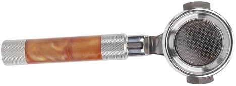 54mm Bottomless Portafilter, Fits 54mm Machines Stainless Steel with Filter Basket Espresso Machine Accessories Replacement Parts (Amber Brown) - Image 4