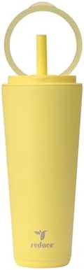 REDUCE Halo 32 oz Stainless Steel Vacuum Insulated Tumbler - Spill Proof Travel Mug with Flip Handle Lid - Keeps Drinks Cold for 32 Hrs - Dishwasher Safe - Cupholder Friendly - Pina Colada by Reduce