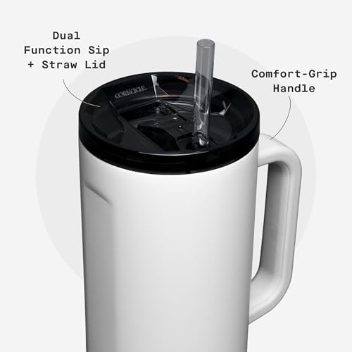 Corkcicle Cruiser Tumbler with Handle & Straw, 40 oz, River Rock - Image 5