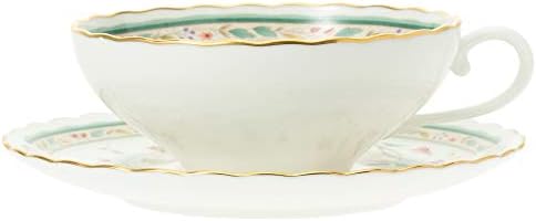 Noritake T58043A/4409 Tea Cup & Saucer, 6.1 fl oz (180 cc), Flower Chisel Bone China - Image 2