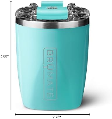 BrüMate Rocks - 12oz 100% Leak-Proof Insulated Lowball Cocktail & Whiskey Tumbler - Double Wall Vacuum Stainless Steel - Shatterproof - Camping & Travel Tumbler & Cocktail Glass (Aqua) - Image 6