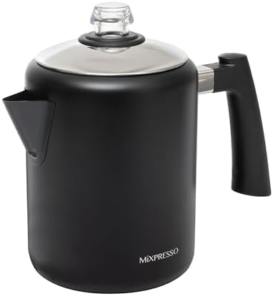 Mixpresso 5-8 Cup Coffee Percolator Stovetop, Stainless Steel Coffee Pot by Mixpresso