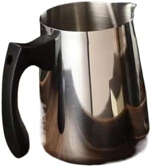 Milk Frother Cup,Coffee Jug,600/900ml 304 Stainless Steel Insulated Handle Wax Cup Espresso Craft Latte Milk Cream Foam Cup Home Café(900ml) by Unknown