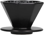 Coffee Dripper Ceramic Convenient Reliable Exquisite Portable Size Simple Design Pour Over Coffee Dripper(Black) by EVTSCAN