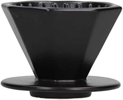 Coffee Dripper Ceramic Convenient Reliable Exquisite Portable Size Simple Design Pour Over Coffee Dripper(Black) by EVTSCAN