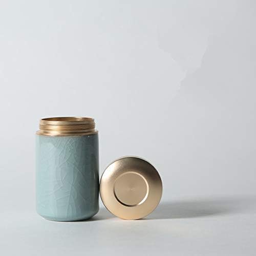 Tea Tins Caddy 2PCS Canister set with Airtight Lids Porcelain Can Home Kitchen Canisters for Tea Coffee Sugar Storage Loose Leaf Tea (Grey01, 4 Inch) - Image 3