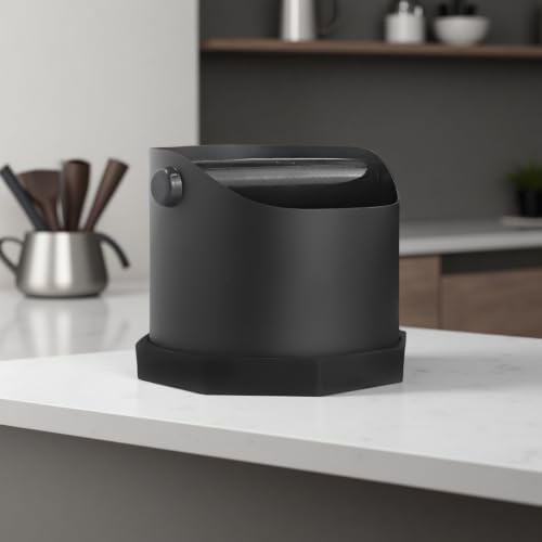 Small Espresso Knock Box, 25.36 oz / 750 mL Matte Black Stainless Steel Coffee Waste Bin, Anti-Slip Base, Easy-Clean Grounds Disposal Container, Compact Choice for Home Barista Use - Image 4