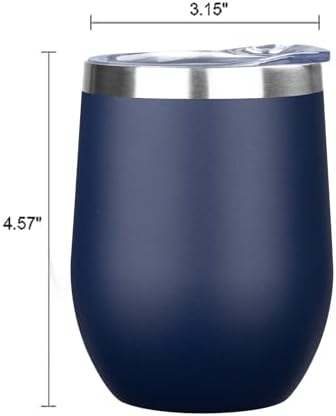 MEZMUT 12 Oz Insulated Wine Tumbler Bulk with Lid Wine Glass(Multi,6 Pack) - Image 2