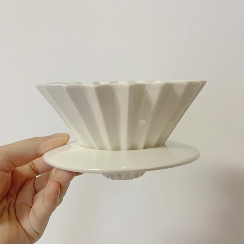 Ceramic Origami Filter Cup Pour over Fine Porcelain Coffee Dripper Set for Home Café Restaurant Camping,15.8 Oz(three-piece set blue) - Image 6
