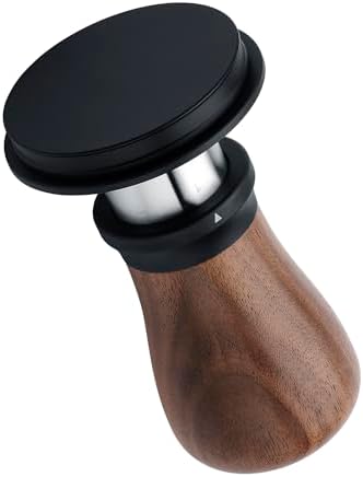 Normcore 53.3mm Coffee Tamper V5, Spring-loaded Espresso Tamper with 6 Adjustable Pressure Settings, Tri-Spring Technology, Titanium-Coated Flat Base, Walnut Handle and Silcone Stand, Black - Image 2