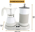 FUOCCI Electric Moka Pot with Milk Frother, Espresso Maker, 3-Cup White - Image 5