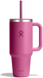 Hydro Flask 40 Oz Travel Tumbler with Handle, Lid and Straw - Insulated Stainless Steel in 40 Oz Reef Pink by Unknown