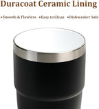 Zenbo 8 oz Stackable Espresso/Coffee Cups with Magnetic Lid, Ceramic-Lined - Image 5
