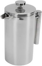 French Press Coffee Maker, Rustproof 304 Stainless Steel Double Layer Insulated Coffee Pot, Stainless Steel French Press with Dishwasher Safe U Shaped Spout for Home Office Camping (1000ml) - Image 4