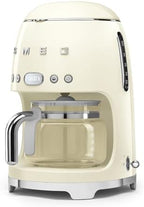 Smeg 50's Retro Style Aesthetic Drip Coffee Machine with 10 Cup Glass Carafe, Auto Start Feature, Keep Warm Plate, and Two Coffee Strength Settings (Cream) - Image 5