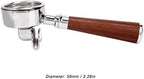 58mm Wooden Coffee Handle, Coffee Filter, Coffee Portafilter Bottomless Filter with Coffee Handle Professional Coffee Machine Replacement Parts - Image 2