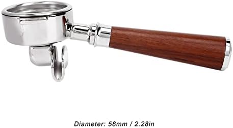 58mm Wooden Coffee Handle, Coffee Filter, Coffee Portafilter Bottomless Filter with Coffee Handle Professional Coffee Machine Replacement Parts - Image 2